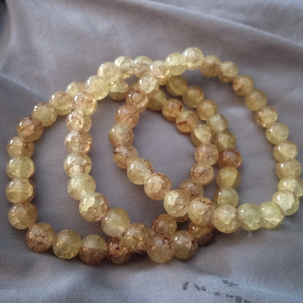 YELLOW CITRINE WEED BRACELETS SET OF THREE ALL OFFERS WELCOME